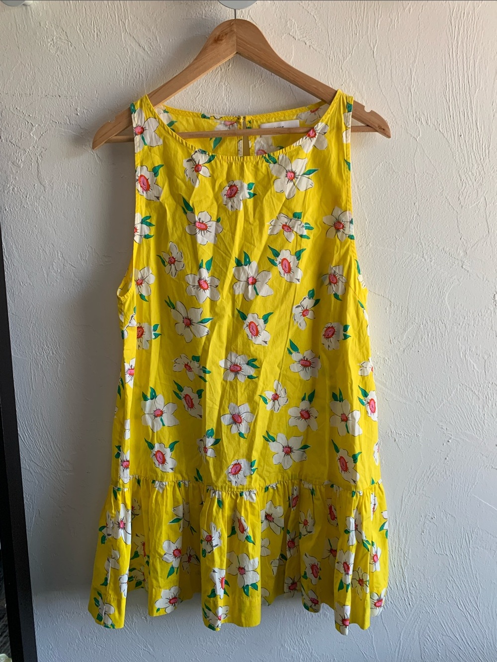 S/W/F Bright Yellow Floral Sleeveless Mini Dress